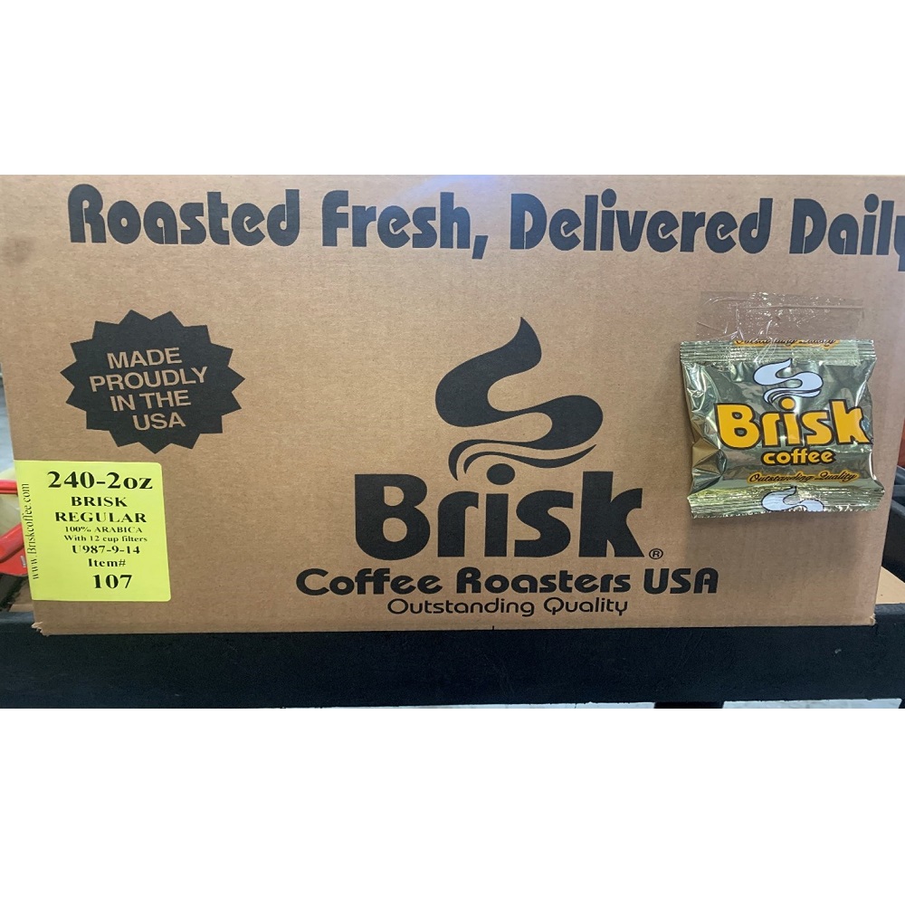 2 oz. Brisk Gourmet Regular Coffee with CF12 Filters - 240 Count